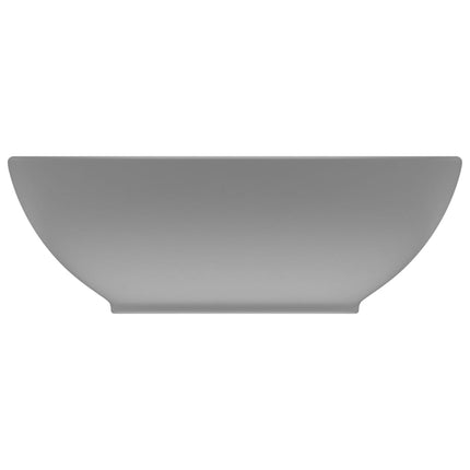 Lavandino Lusso Ovale Grigio Chiaro Opaco 40x33 cm in Ceramica