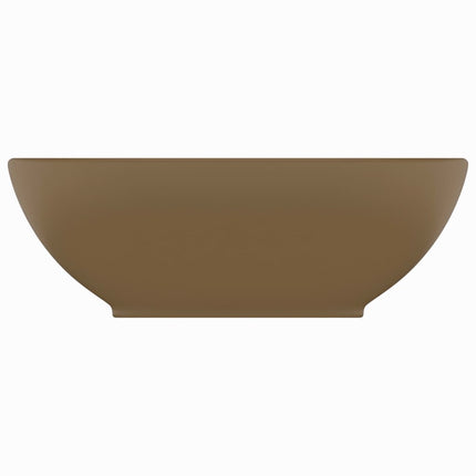 Lavandino Lusso Ovale Crema Opaco 40x33 cm in Ceramica