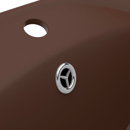 Lavabo con Troppopieno Ovale Marrone Opaco 58,5x39cm Ceramica