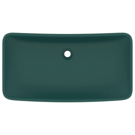 Lavabo Lusso Rettangolare Verde Scuro Opaco 71x38 cm Ceramica
