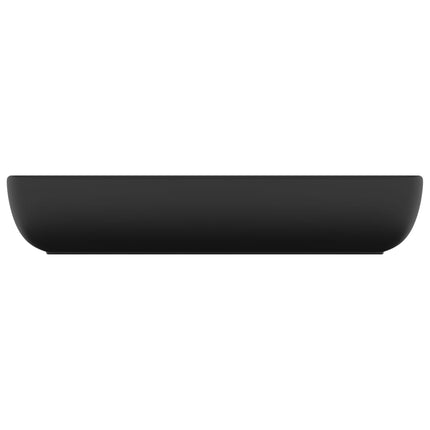 Lavandino Lusso Rettangolare Nero Opaco 71x38 cm in Ceramica