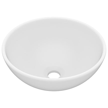 Lavandino Lusso Rotondo Bianco Opaco 32,5x14 cm in Ceramica