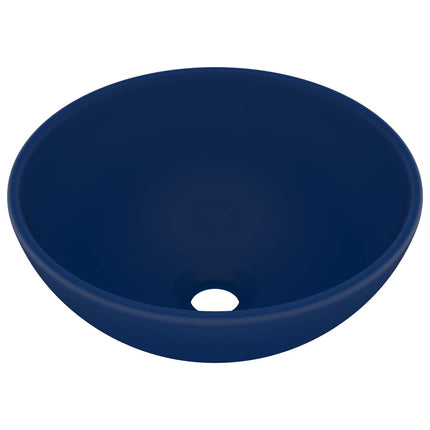Lavandino Lusso Rotondo Blu Scuro Opaco 32,5x14 cm in Ceramica