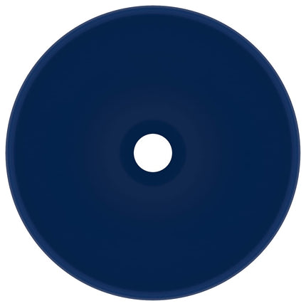 Lavandino Lusso Rotondo Blu Scuro Opaco 32,5x14 cm in Ceramica