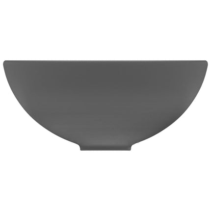 Lavandino Lusso Rotondo Grigio Scuro Opaco 32,5x14 cm Ceramica