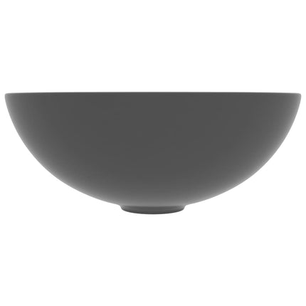 Lavandino da Bagno in Ceramica Grigio Scuro Rotondo