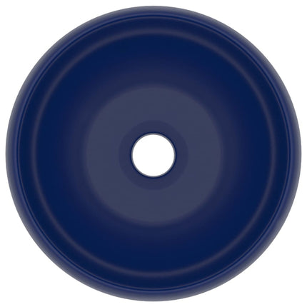 Lavandino Lusso Rotondo Blu Scuro Opaco 40x15 cm in Ceramica