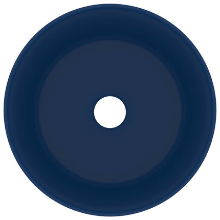 Lavandino Lusso Rotondo Blu Scuro Opaco 40x15 cm in Ceramica