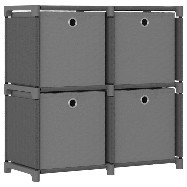 Mobile con 4 Scatole a Cubo Grigio 69x30x72,5 cm in Tessuto