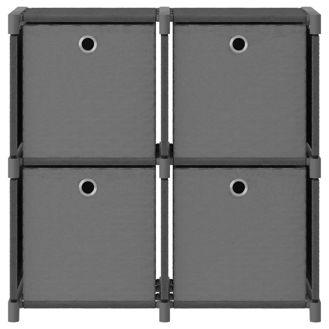 Mobile con 4 Scatole a Cubo Grigio 69x30x72,5 cm in Tessuto