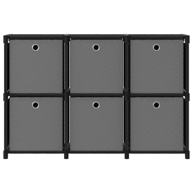 Mobile con 6 Scatole a Cubo Nero 103x30x72,5 cm in Tessuto