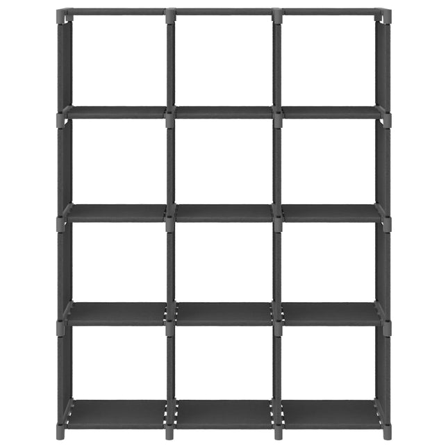 Mensola con 12 Vani a Cubo Grigia 103x30x141 cm in Tessuto
