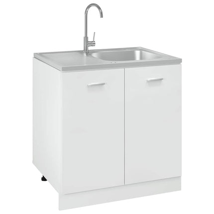 Lavello da Cucina con Scarico Argento 800x600x155 mm Acciaio