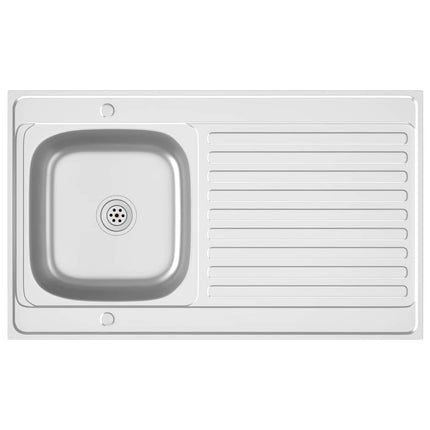 Lavello da Cucina con Scarico Argento 1000x600x155 mm Acciaio