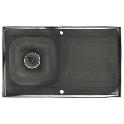 Lavello da Cucina con Scarico Argento 1000x600x155 mm Acciaio