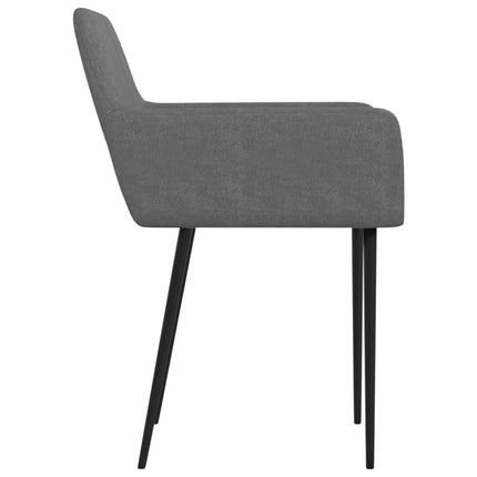 Sedie da Pranzo 2 pz Grigio Scuro in Tessuto