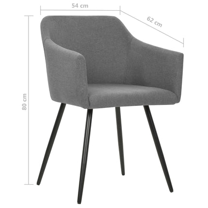 323093 vidaXL Dining Chairs 2 pcs Light Grey Fabric