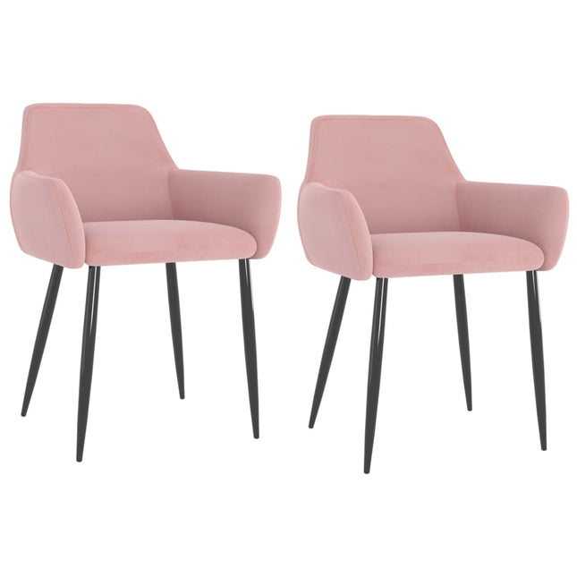 Sedie da Pranzo 2 pz Rosa in Velluto