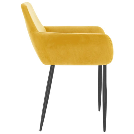 Sedie da Pranzo 2 pz Giallo Senape in Velluto