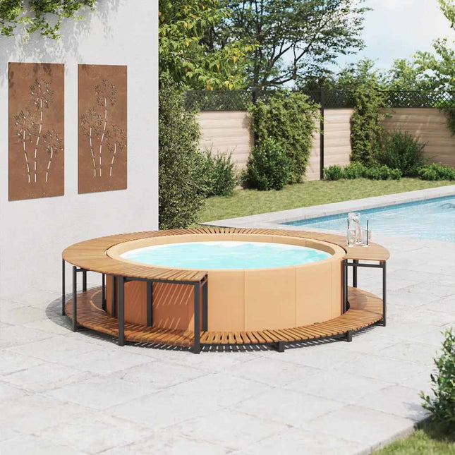 Bordo per Spa 273x53 cm in Legno Massello d'Acacia