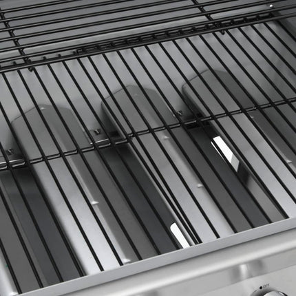 Barbecue e Griglia a Gas 4+1 Fornelli Argento in Acciaio Inox