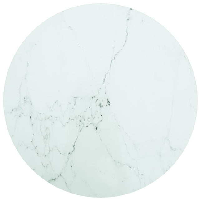 Piano per Tavolo Bianco ÃƒÆ’Ã‹Å“60x0,8 cm Vetro Temperato Design Marmo