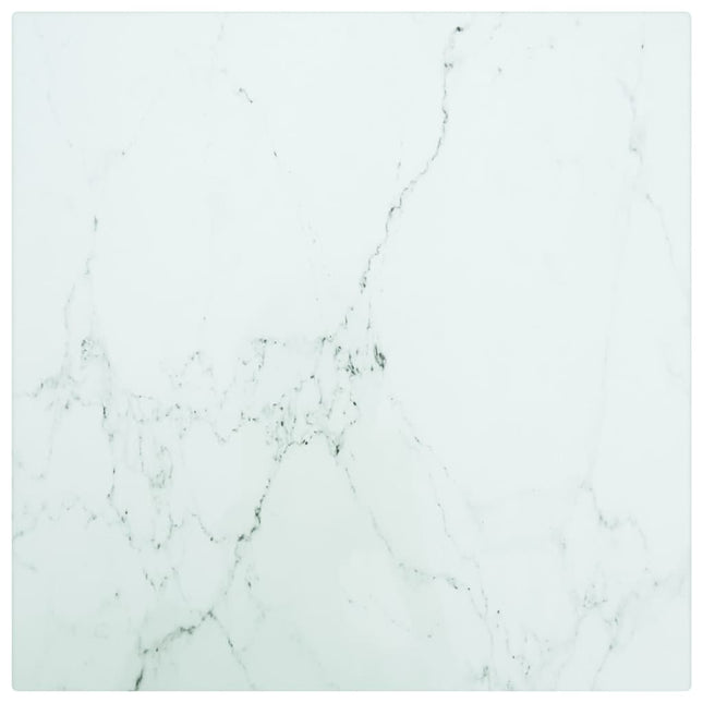 Piano Tavolo Bianco 30x30 cm 6 mm Vetro Temperato Design Marmo