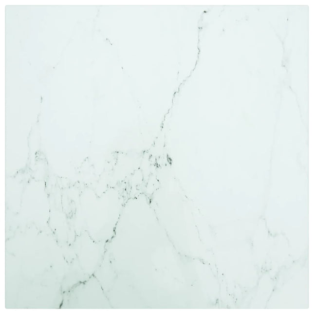 Piano Tavolo Bianco 40x40 cm 6 mm Vetro Temperato Design Marmo