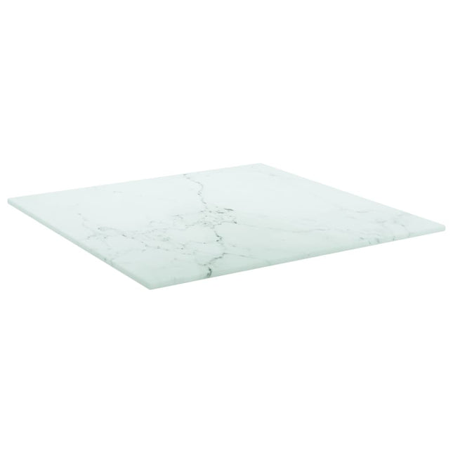 Piano Tavolo Bianco 40x40 cm 6 mm Vetro Temperato Design Marmo