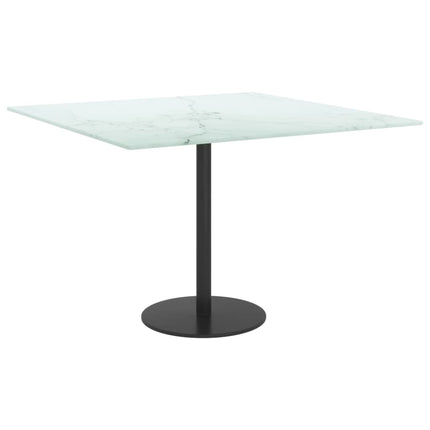 Piano Tavolo Bianco 60x60 cm 6 mm Vetro Temperato Design Marmo