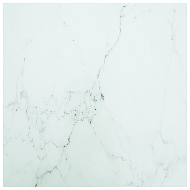 Piano Tavolo Bianco 70x70 cm 6 mm Vetro Temperato Design Marmo