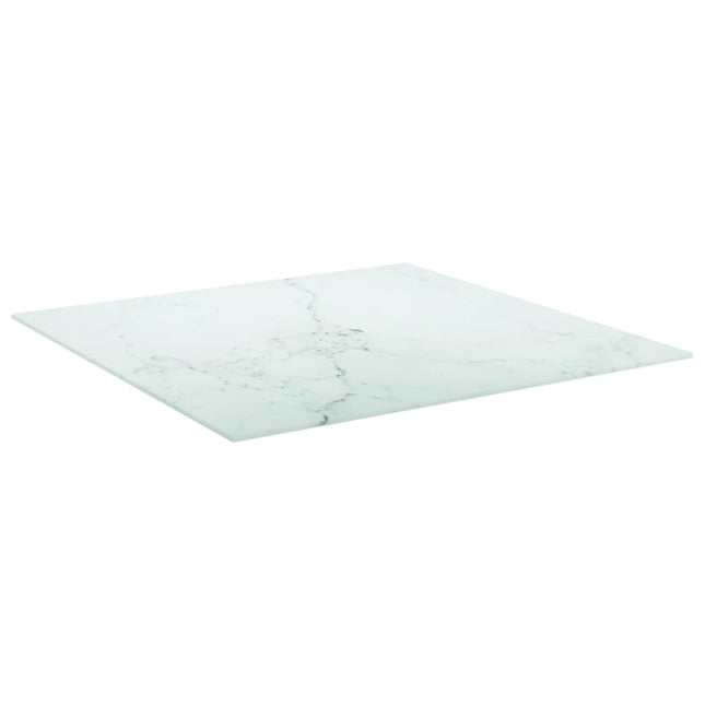 Piano Tavolo Bianco 70x70 cm 6 mm Vetro Temperato Design Marmo