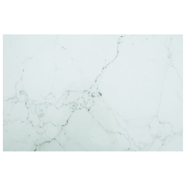 Piano Tavolo Bianco 100x62 cm 8mm Vetro Temperato Design Marmo