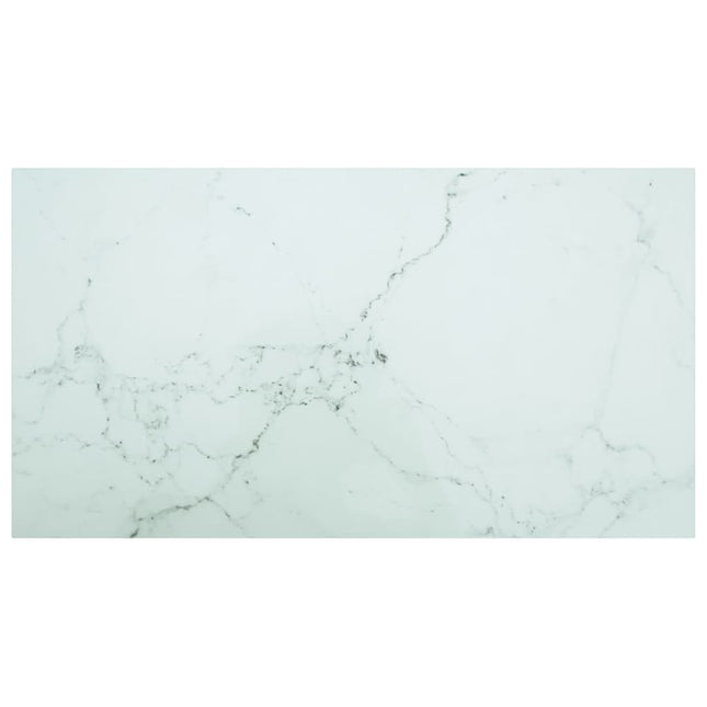 Piano Tavolo Bianco 120x65 cm 8mm Vetro Temperato Design Marmo