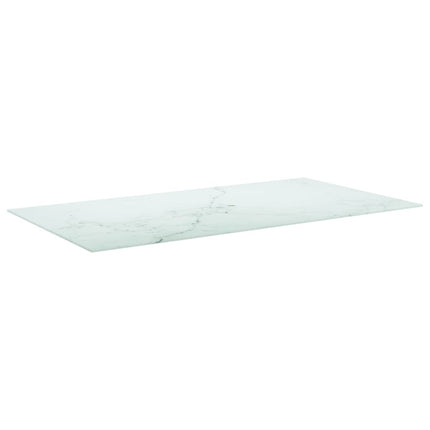 Piano Tavolo Bianco 120x65 cm 8mm Vetro Temperato Design Marmo