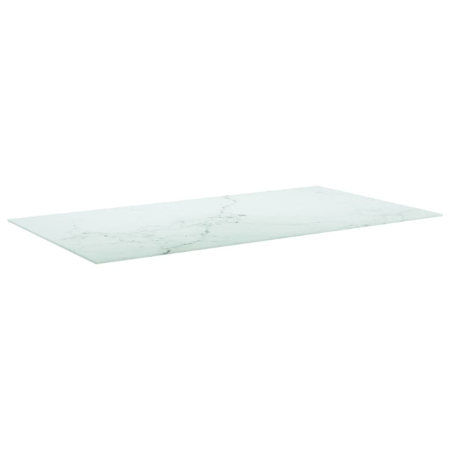 Piano Tavolo Bianco 120x65 cm 8mm Vetro Temperato Design Marmo