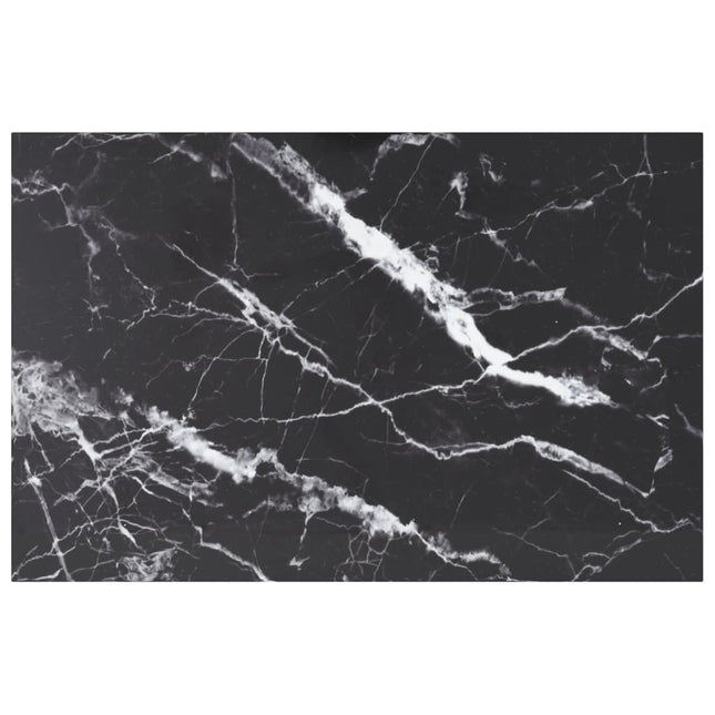 Piano Tavolo Nero 100x62 cm 8mm Vetro Temperato Design Marmo