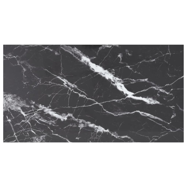 Piano Tavolo Nero 120x65 cm 8mm Vetro Temperato Design Marmo