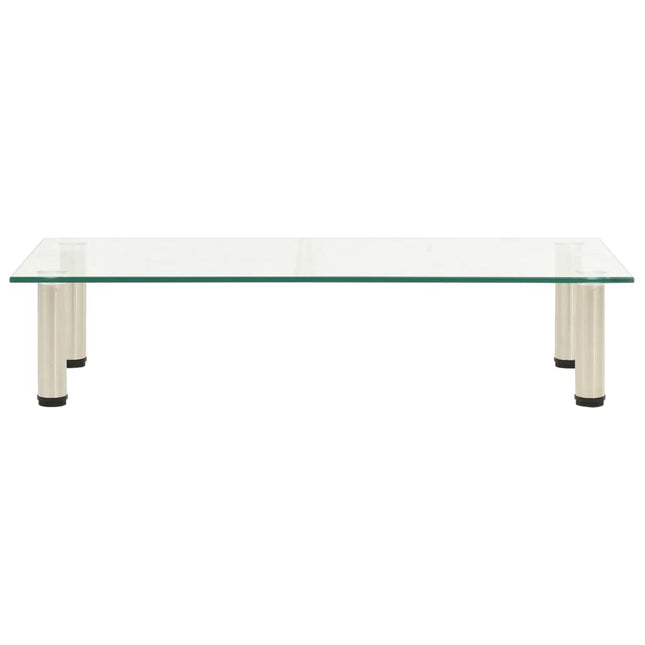 322766 TV Stand Transparent 80x35x17 cm Tempered Glass