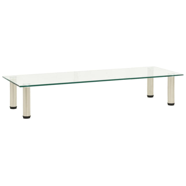 322769 TV Stand Transparent 100x35x17 cm Tempered Glass