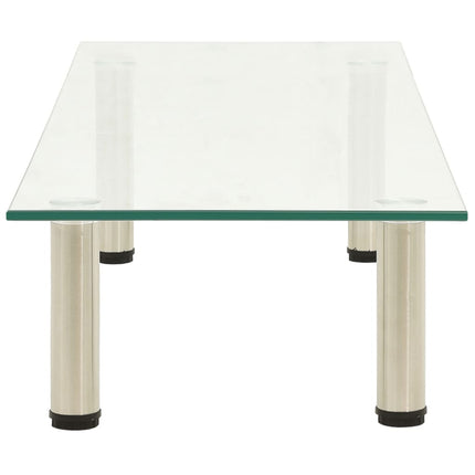 322769 TV Stand Transparent 100x35x17 cm Tempered Glass