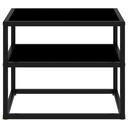 322852 vidaXL Console Table Black 50x40x40 cm Tempered Glass