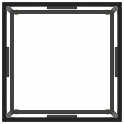Tavolino da Salotto Nero con Vetro Temperato 60x60x35 cm