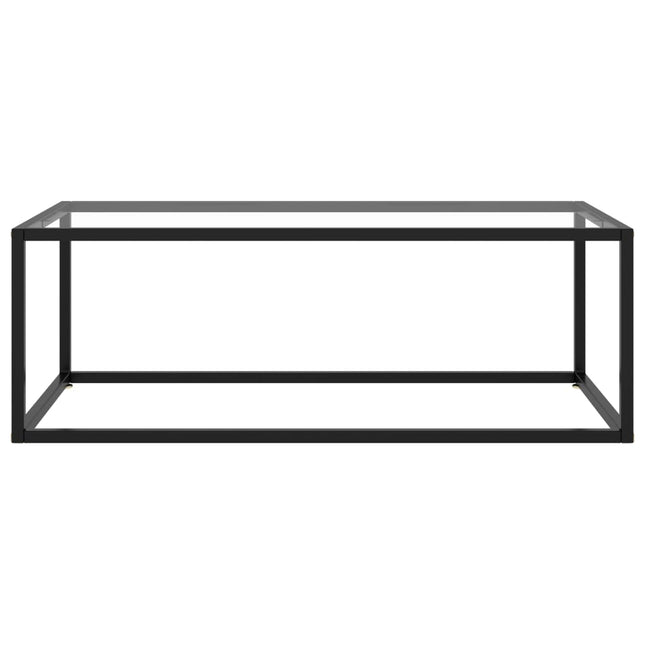 Tavolino da Salotto Nero con Vetro Temperato 100x50x35 cm