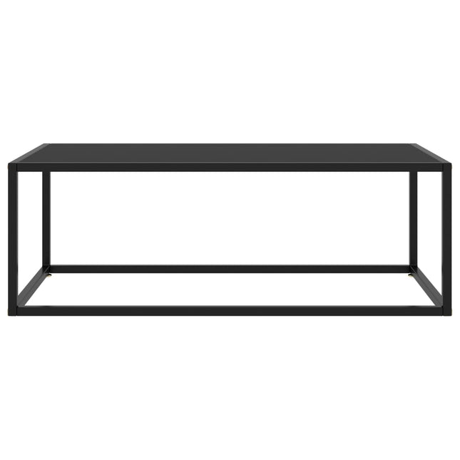 Tavolino da Salotto Nero con Vetro Nero 100x50x35 cm