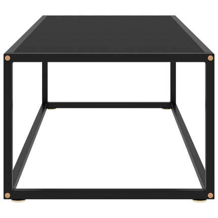 Tavolino da Salotto Nero con Vetro Nero 100x50x35 cm