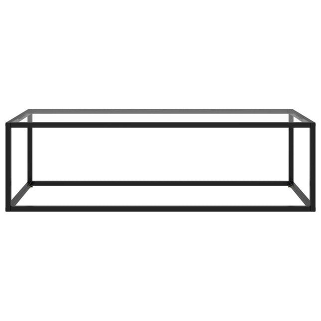 Tavolino da Salotto Nero con Vetro Temperato 120x50x35 cm