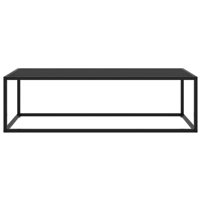 Tavolino da Salotto Nero con Vetro Nero 120x50x35 cm