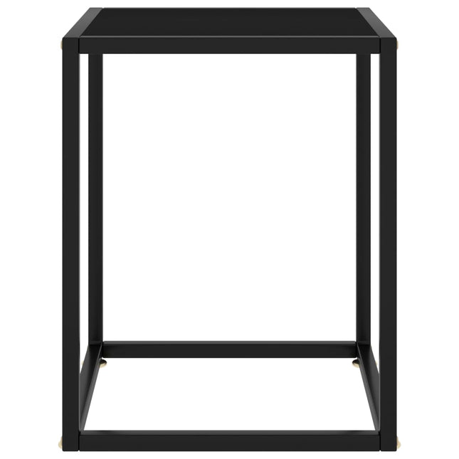 Tavolino da Salotto Nero con Vetro Nero 40x40x50 cm