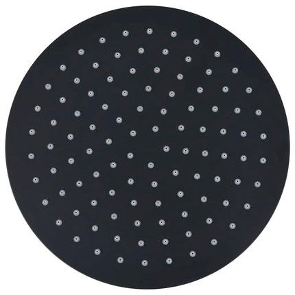 Testa Doccia a Pioggia in Acciaio Inox 25 cm Rotonda Nera